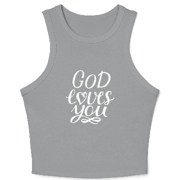 Discover GOD loves you Crop Tank Top