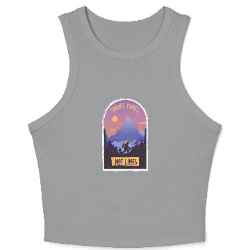 Discover hiking, mountaineering, climbing, mountain, picnic Crop Tank Top