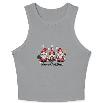 Discover Three Christmas Gnomes Crop Tank Top
