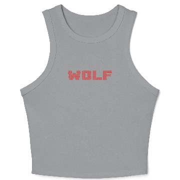 Discover Wolf Dotted Text Design Crop Tank Top