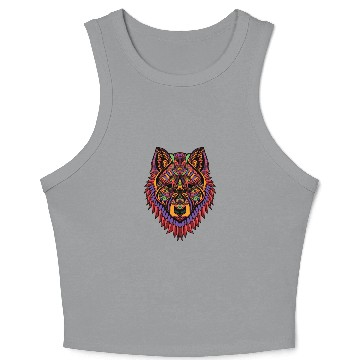Discover Trippy Wolf Crop Tank Top