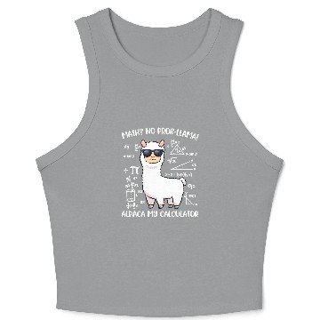 Discover Math Llama Funny Teacher Gift Crop Tank Top