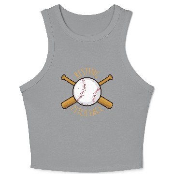 Discover Game Day Baseball Resting Pitch Face Crop Tank Top