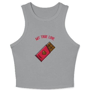 Discover True Love - Funny Chocolate Valentines Day Crop Tank Top