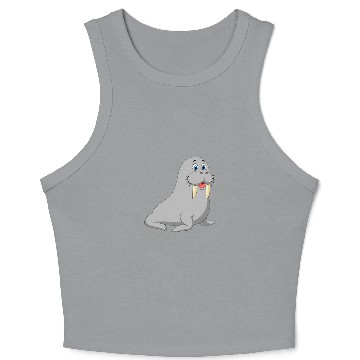 Discover walrus cute seals arctic iceberg Crop Tank Top