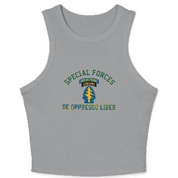 Discover Army Special Forces Green Beret Crop Tank Top