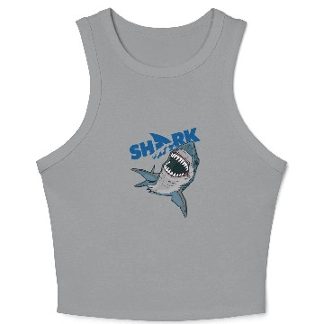 Discover Shark Shark Fin Fish Sea Ocean Diving Orca Jaws Crop Tank Top