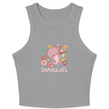 Discover Snaxolotl Funny Gift Tail Lizard Axolotl Crop Tank Top