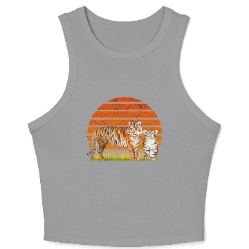 Discover Majestic Tigers Sunset Scene Crop Tank Top