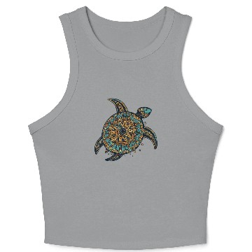 Discover Tribal Hawaiian Sea Turtle Crop Tank Top World Turtle