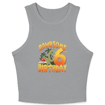 Discover Jurassic Park Rawrsome 6Th BirthdayGift Crop Tank Top
