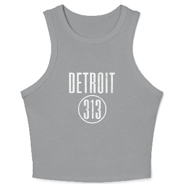 Discover Detroit 313 Area Code Vintage Crop Tank Top