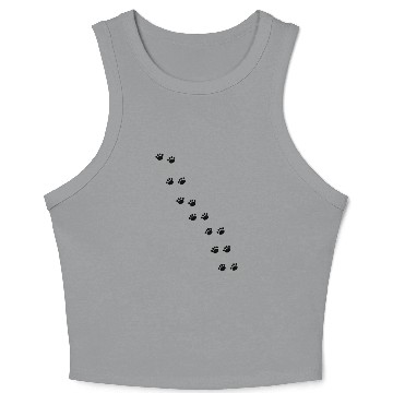 Discover Cat Paw Prints (Black) Crop Tank Top