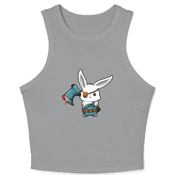 Discover Killer Bunny With Axe Halloween Horror Crop Tank Top
