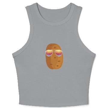 Discover Potato With Sunglasses Crop Tank Top