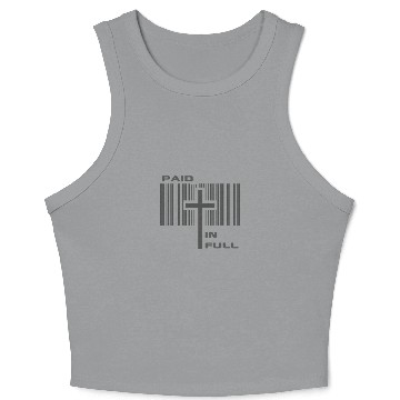 Discover Christian Design Cross Paid in Full Barcode John Crop Tank Top