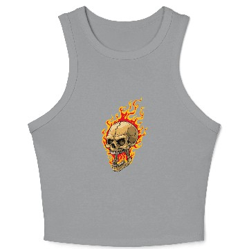 Discover skull fire Crop Tank Top halloween