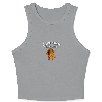 Discover Long Haired Dachshund Crop Tank Top