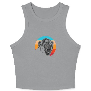 Discover Vintage Chimpanzee Face Gorilla Monkey Lover Crop Tank Top
