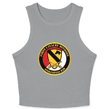 Discover Army 1st Cavalry Div Red White Afghanistan War Crop Tank Top