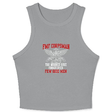 Discover FMF Devil US Navy Corpsman DOC Badass Army Veteran Crop Tank Top