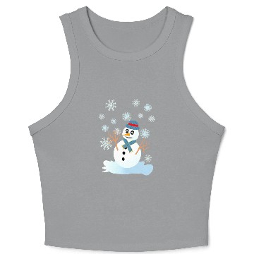 Discover Funny snowman christmas Crop Tank Top
