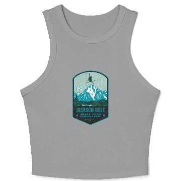 Discover Jackson Hole Ski Badge Crop Tank Top