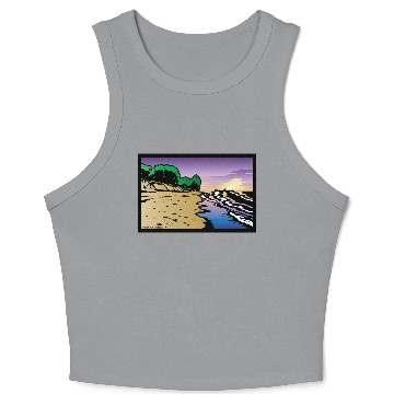 Discover Purple Twilight Indiana Dunes Poster Crop Tank Top
