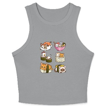 Discover Sushi Cat Japanese Anime Crop Tank Top