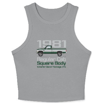 Discover 1981 Dark Green and Gray Crop Tank Top