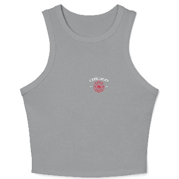 Discover Chicago Fire Dept. Est 1858, Firefighter Crop Tank Top