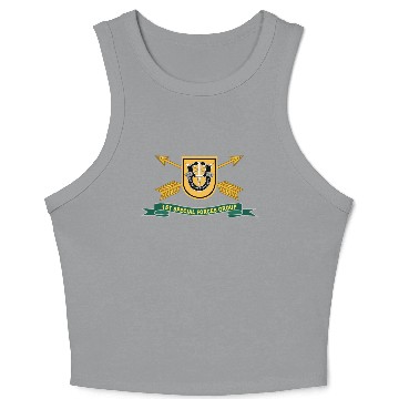 Discover Army 1st Special Forces Group Flash w Br Ribbon Crop Tank Top