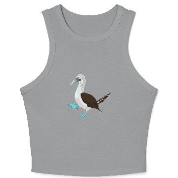 Discover Blue Footed Booby Bird Illustration Crop Tank Top