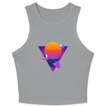 Discover Neon sunset, geometric figures Crop Tank Top