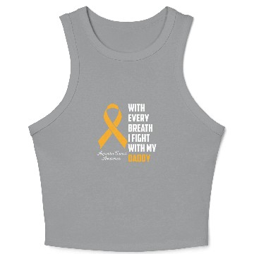 Discover Daddy Appendix Cancer Awareness Amber Ribbon I Fig Crop Tank Top