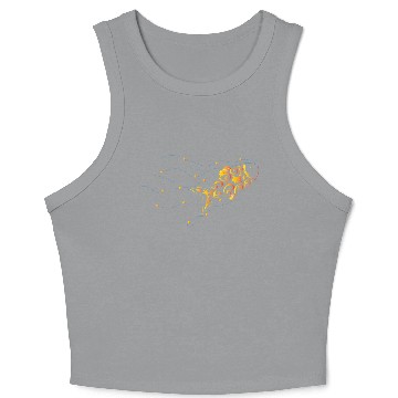 Discover Artsy gold fish waves Crop Tank Top