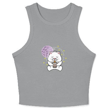 Discover Kawaii Cat Space Pet Lover Gift Crop Tank Top