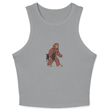 Discover Bigfoot Sasquatch Carrying Doberman Crop Tank Top