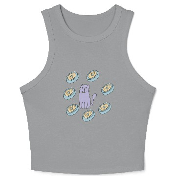 Discover Eat cat A Pizza Gift Crop Tank Top