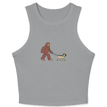 Discover Bigfoot Sasquatch Walking Pug Crop Tank Top