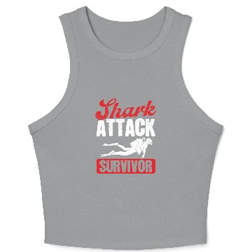 Discover Scuba Diving Shark Attack Survivor Scuba Diver Crop Tank Top