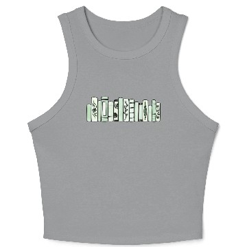 Discover Green Pastel Books Crop Tank Top