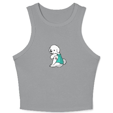 Discover I Love Mom Tattoo Bichon Frise Crop Tank Top