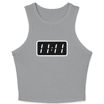 Discover 11:11 white on black Crop Tank Top
