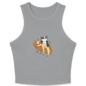 Discover Sloth and Panda Crop Tank Top