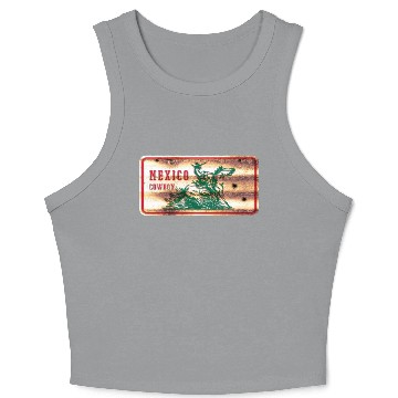 Discover Mexico Cowboy Shield Crop Tank Top
