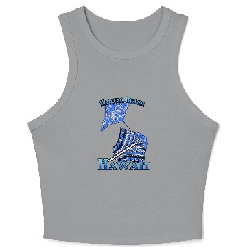 Discover Hapuna Beach Vacation Tribal Stingrays Crop Tank Top
