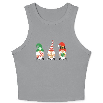 Discover Christmas Gnomes with candy cane, gift Crop Tank Top