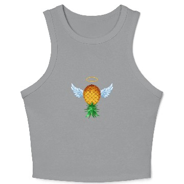 Discover Cute Swinger Upside Down Pineapple Angel Wings Crop Tank Top