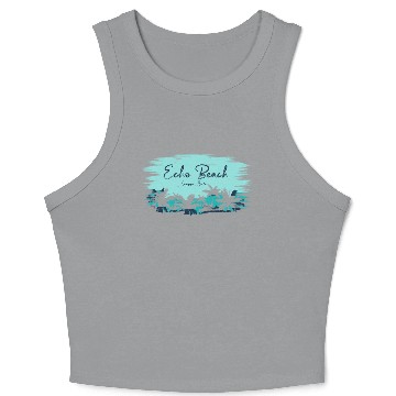 Discover Echo Beach Vacation Tribal Stingrays Crop Tank Top